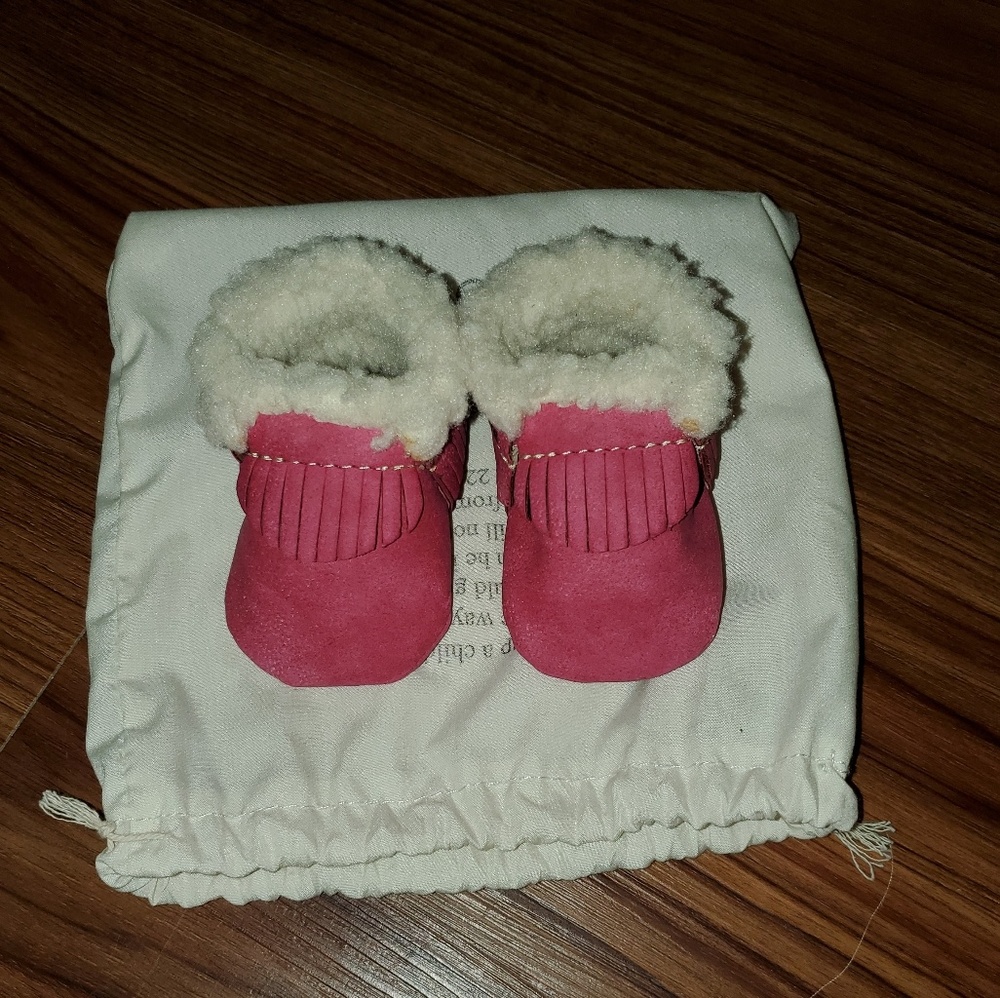 First Step Moccasins Pink Booties